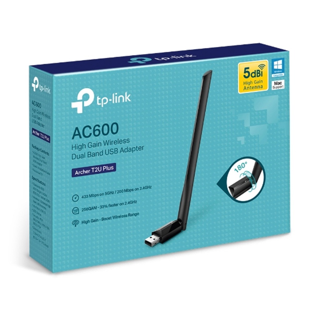 Adaptador USB Wireless Tp-Link AC 600 Dual Band - ARCHER T2U PLUS