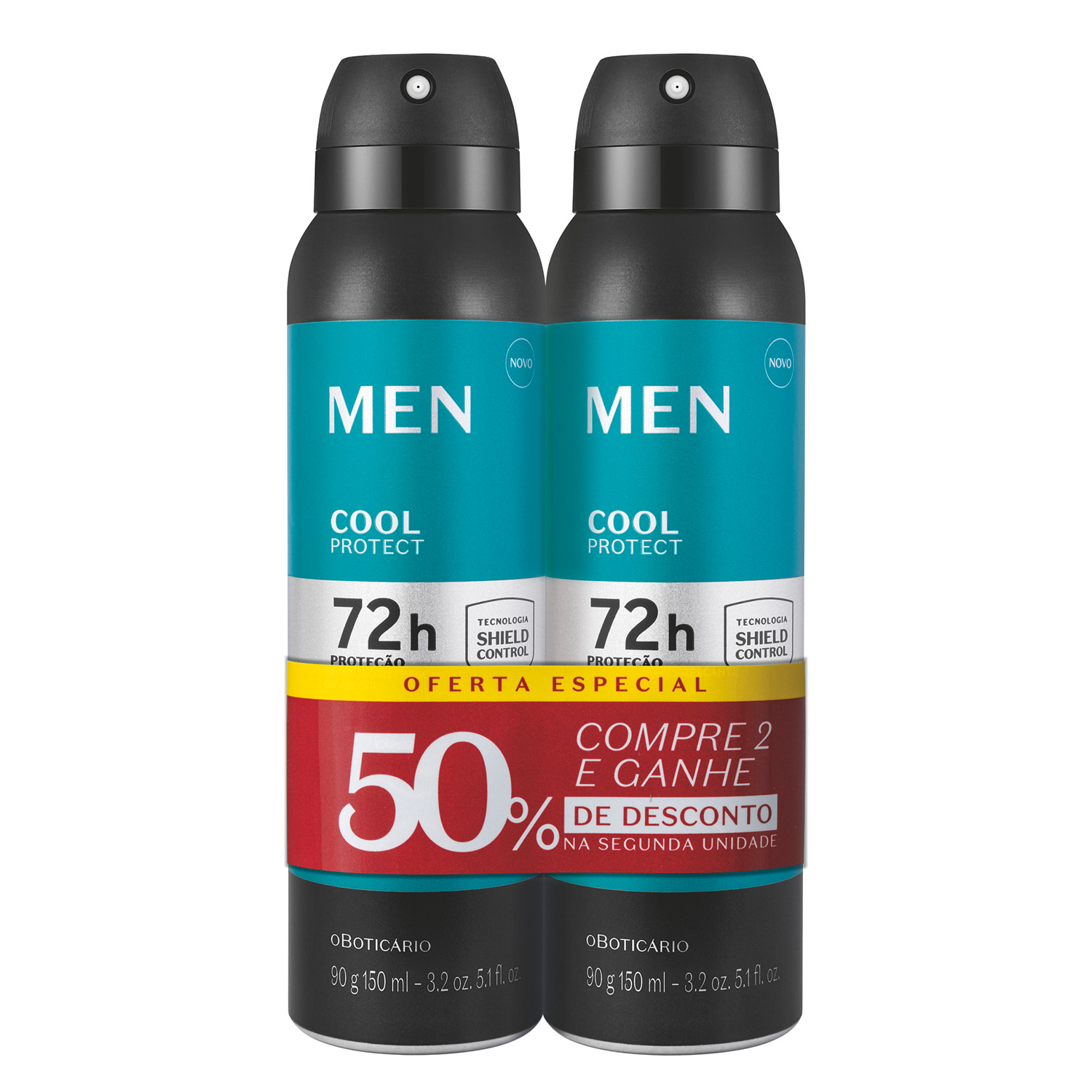 Kit Desodorante Antitranspirante Aerosol Men Cool Protect 2x90g/150ml