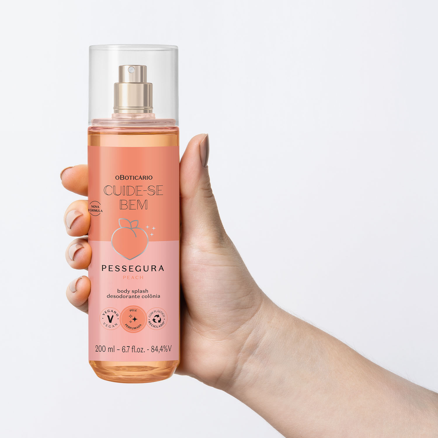 Body Splash Desodorante Colônia Cuide-se Bem Pessegura 200ml