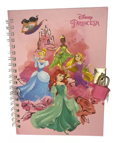 Diário com Cadeado VMP Princesas 13x18mm 48 Folhas Pequeno