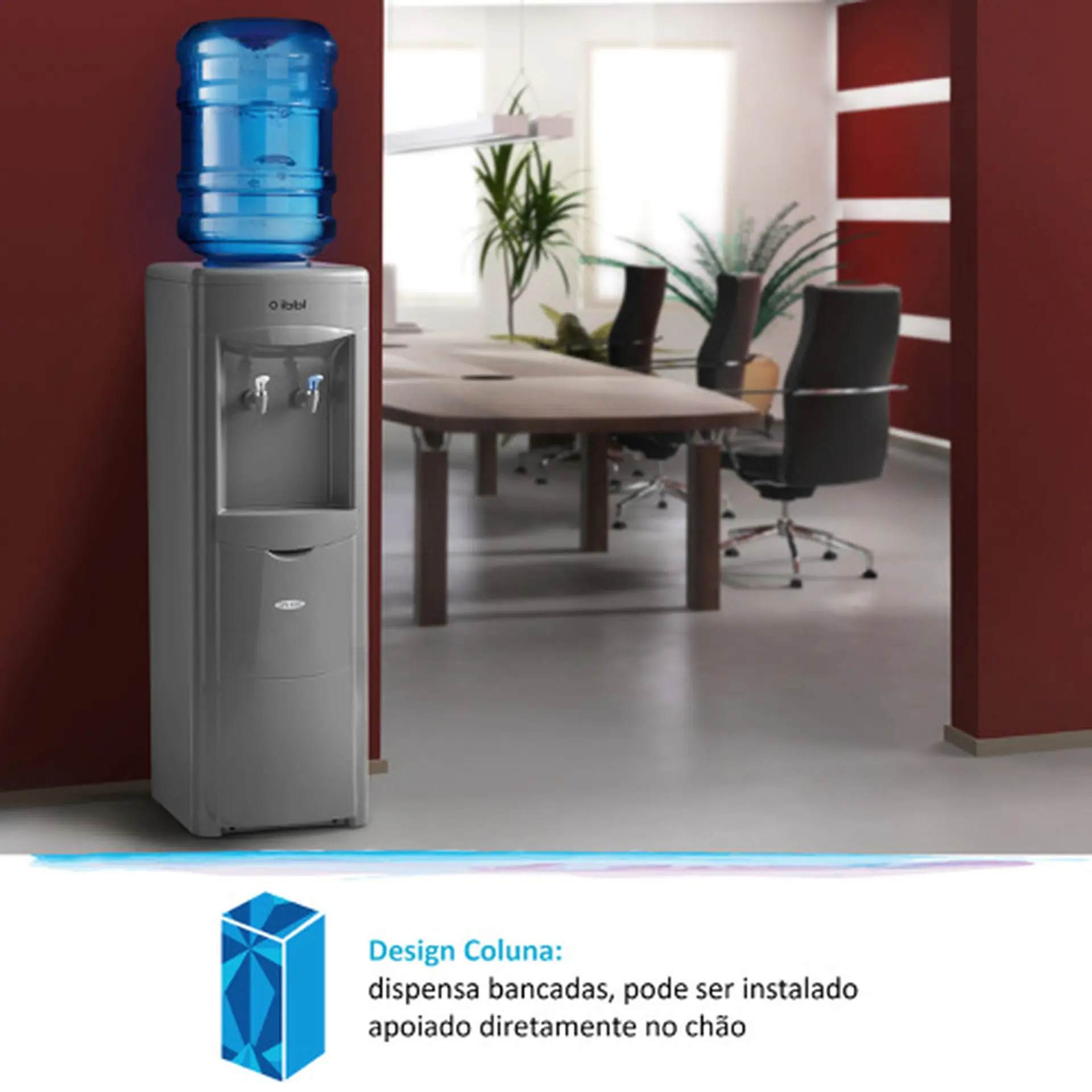 Bebedouro de Água Eletrônico Coluna Bandeja Removível IBBL GFN 2000 - Prata - 110 Volts