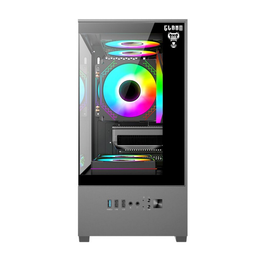 Gabinete Gamer sem Cooler Fan e sem Fonte Lateral e Frente em Vidro Temperado Preto Potencial Suprimentos - 12104 MEGALON