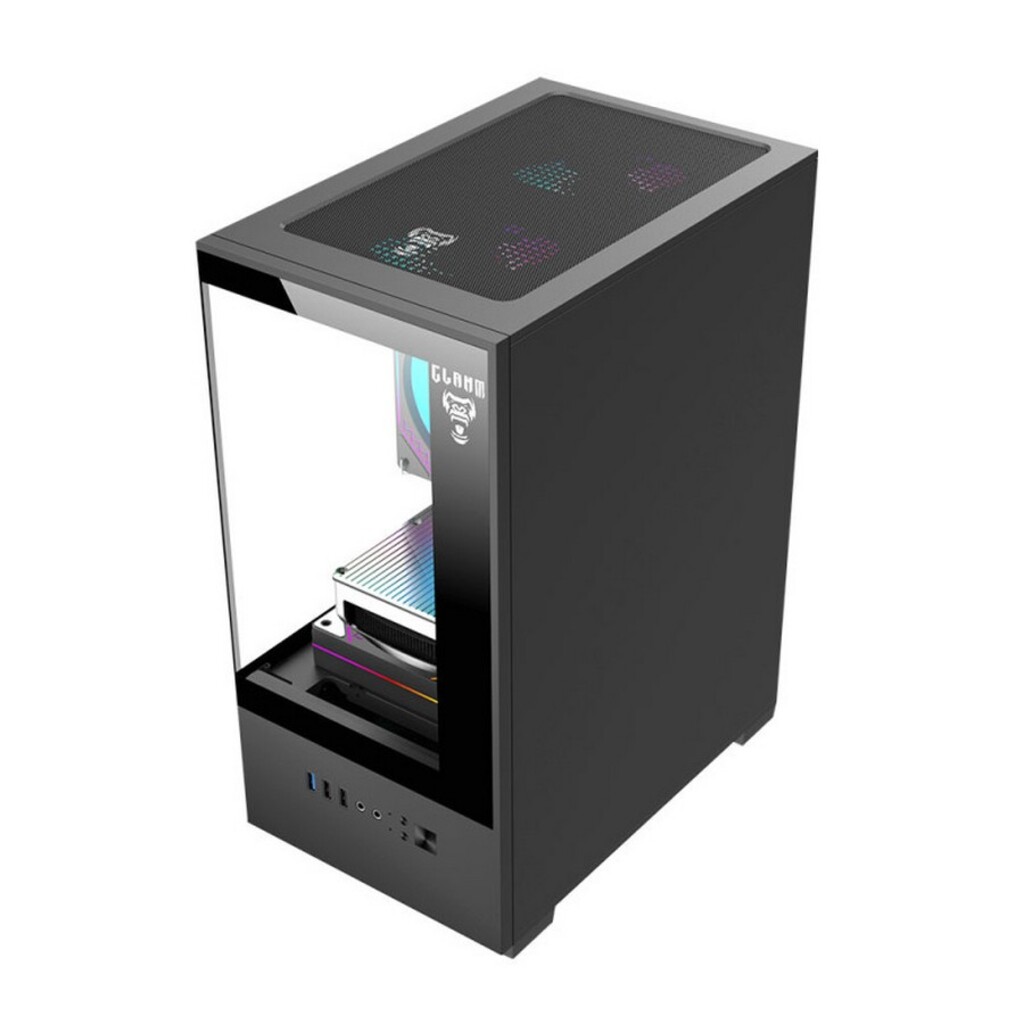 Gabinete Gamer sem Cooler Fan e sem Fonte Lateral e Frente em Vidro Temperado Preto Potencial Suprimentos - 12104 MEGALON