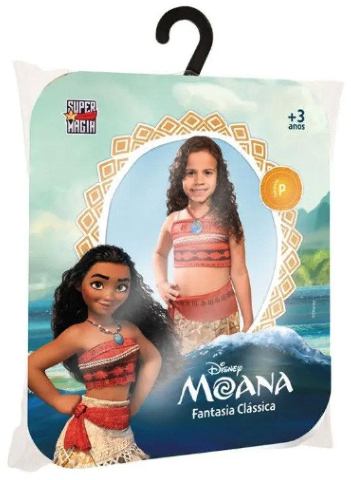 Fantasia Infantil Moana Tam G Clássica Princesas Disney Super Magia