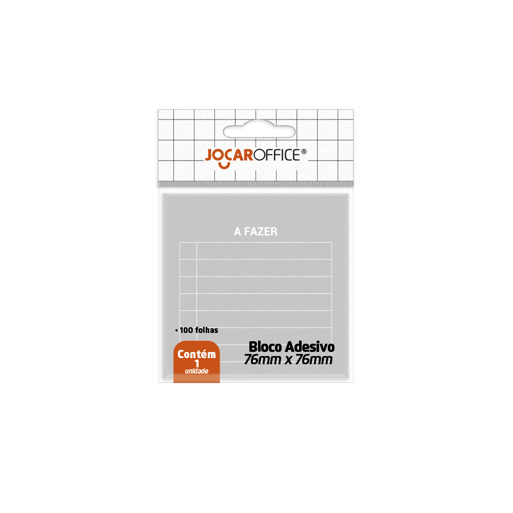 Bloco Adesivo Jocar Office 76x76mm A Fazer 100 Folhas
