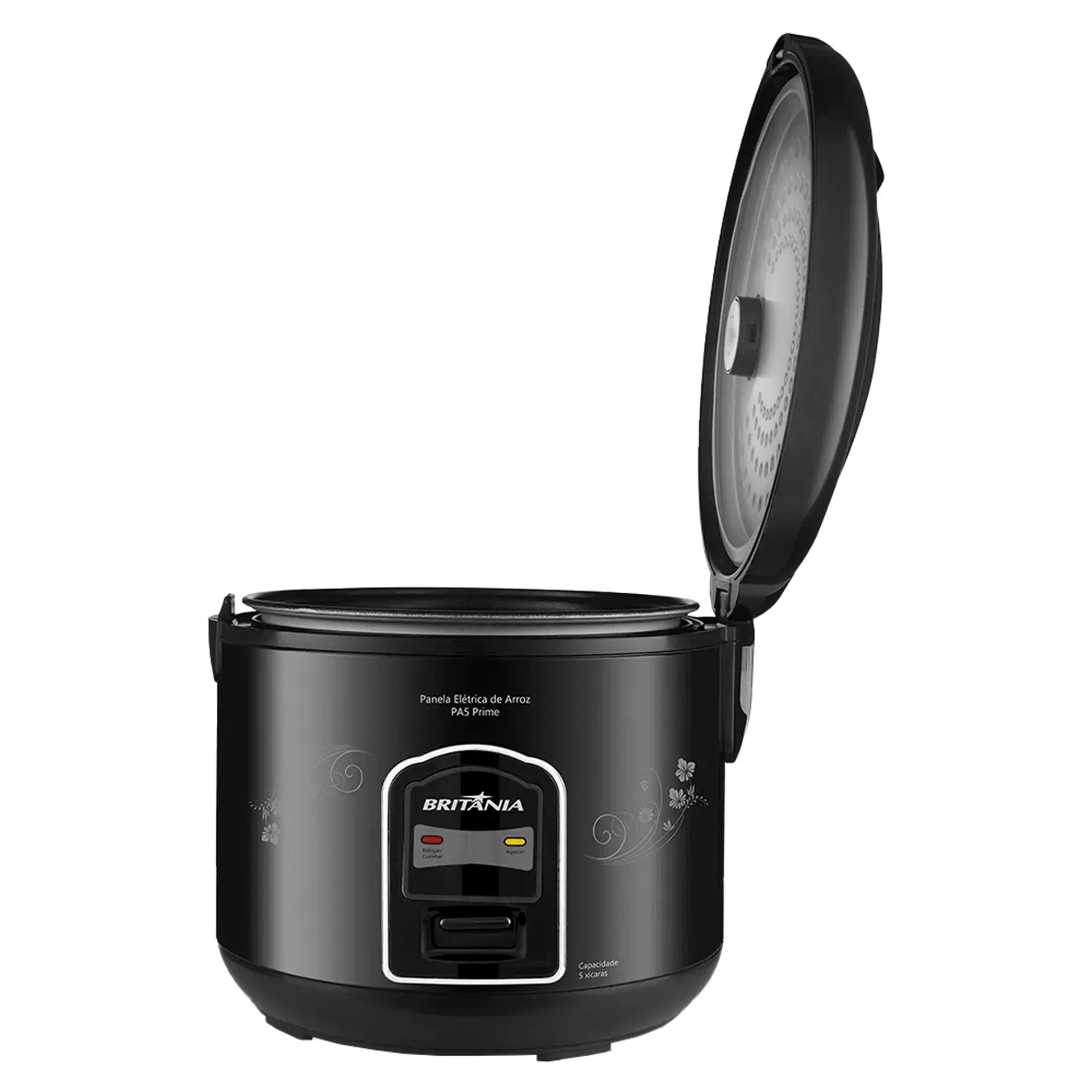 Panela Elétrica de Arroz Britânia 5 Xícaras 1,2L Saída de Vapor PA5 Prime - Preto - 110 Volts