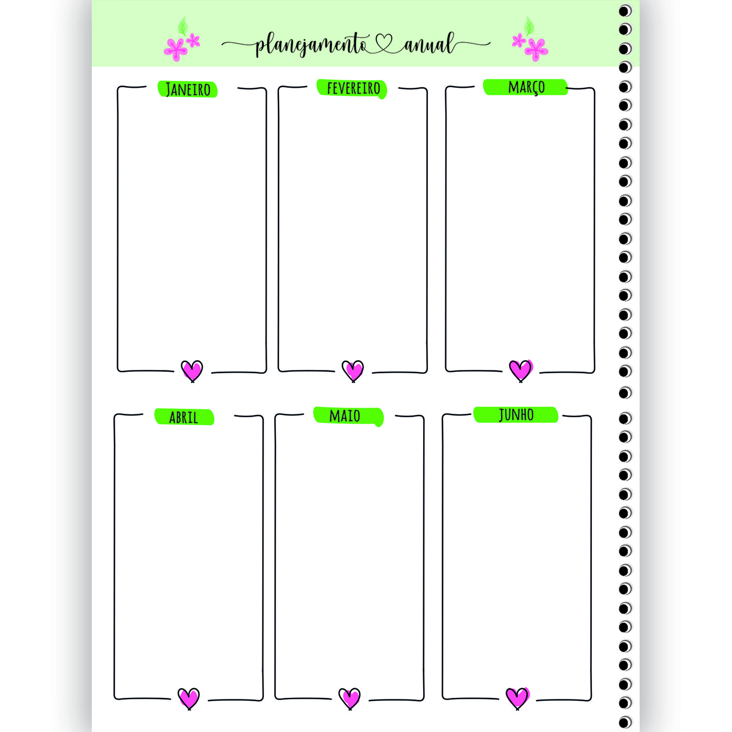 Planner São Domingos Be Mine Permanente Espiral 80 Folhas Sortido