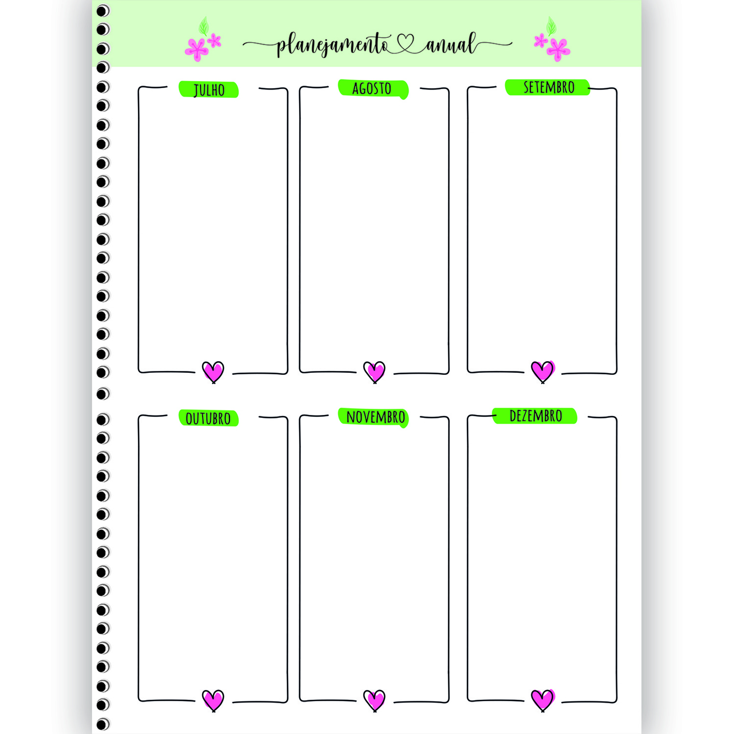 Planner São Domingos Be Mine Permanente Espiral 80 Folhas Sortido