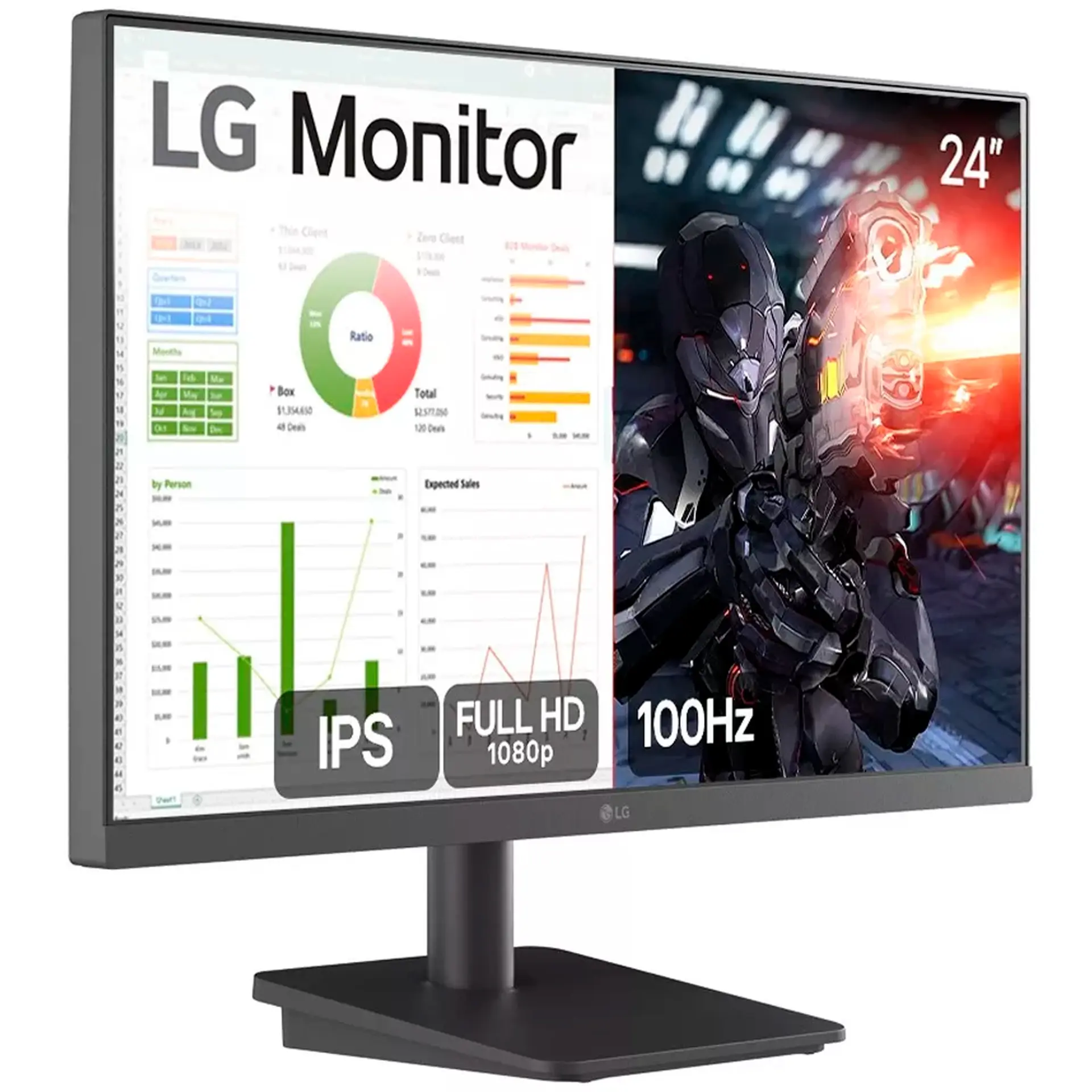 Monitor Gamer LG 24MS500 24" Full HD 100Hz IPS HDMI - Preto - Bivolt