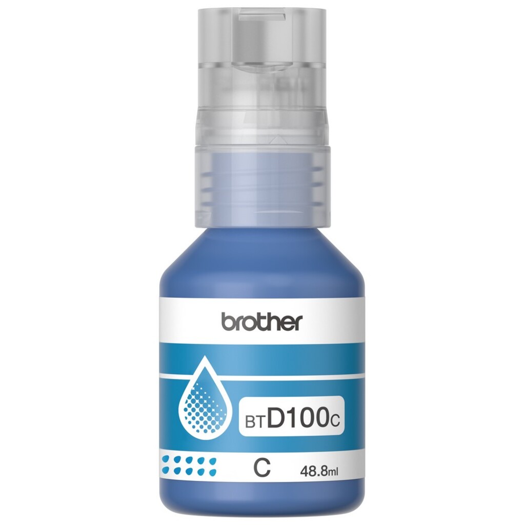 Tinta para Cartucho Brother Ciano Original - BTD100C -  5.000 páginas para DCP-T230, DCP-T430W, DCP-T436W, DCP-T530DW, DCP-T730DW e DCP-T830DW