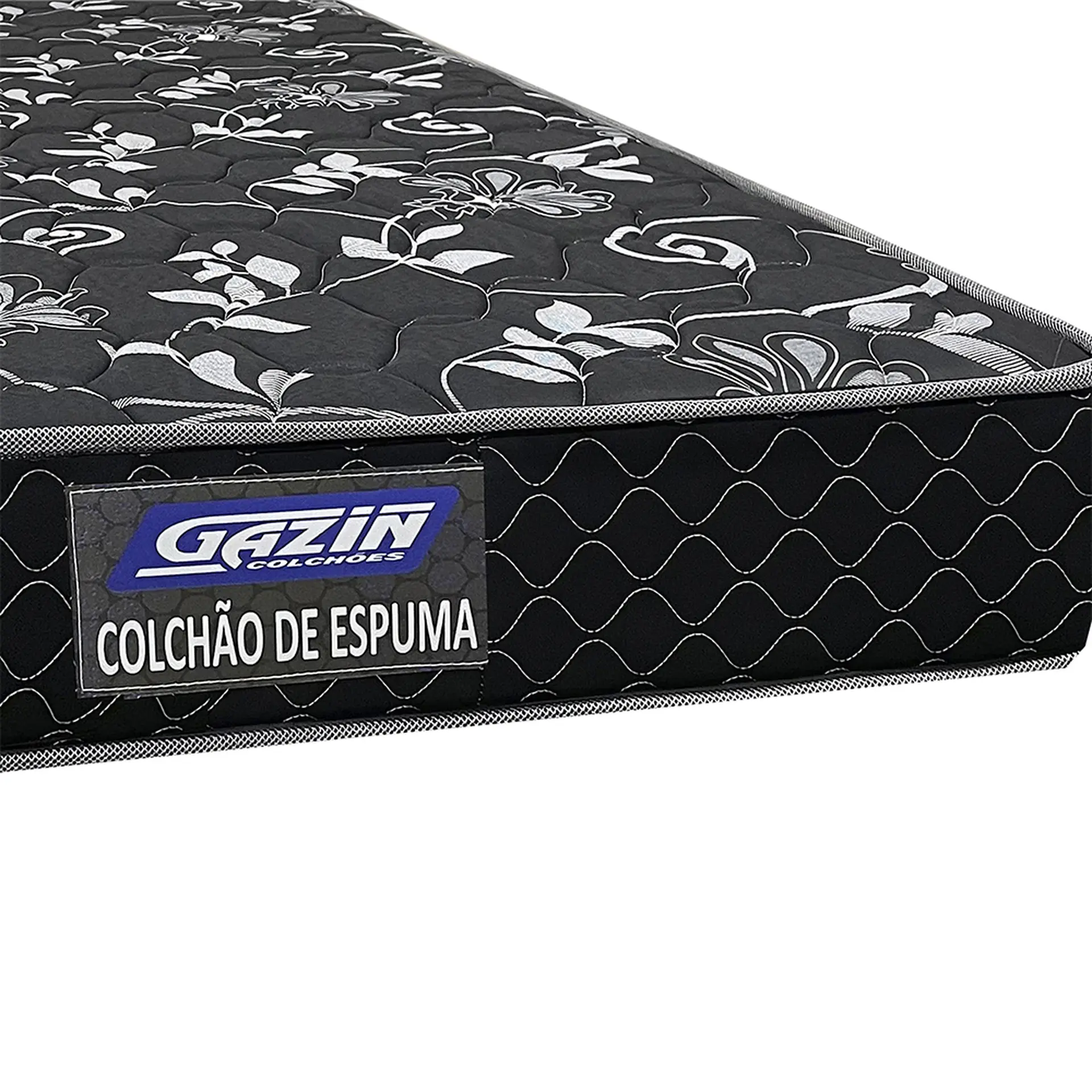 Colchão Solteiro de Espuma D33 Gazin Dunas 78x188 Double Face - Preto