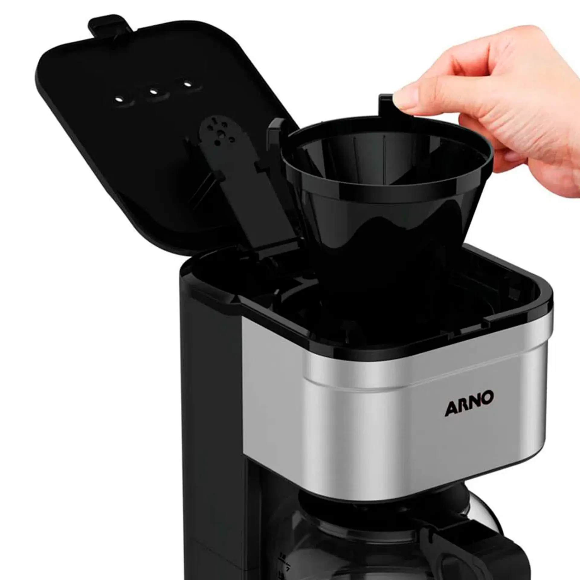 Cafeteira Elétrica Arno Filtro Preferita CFPF 18 Xícaras - Preto/Inox - 110 Volts