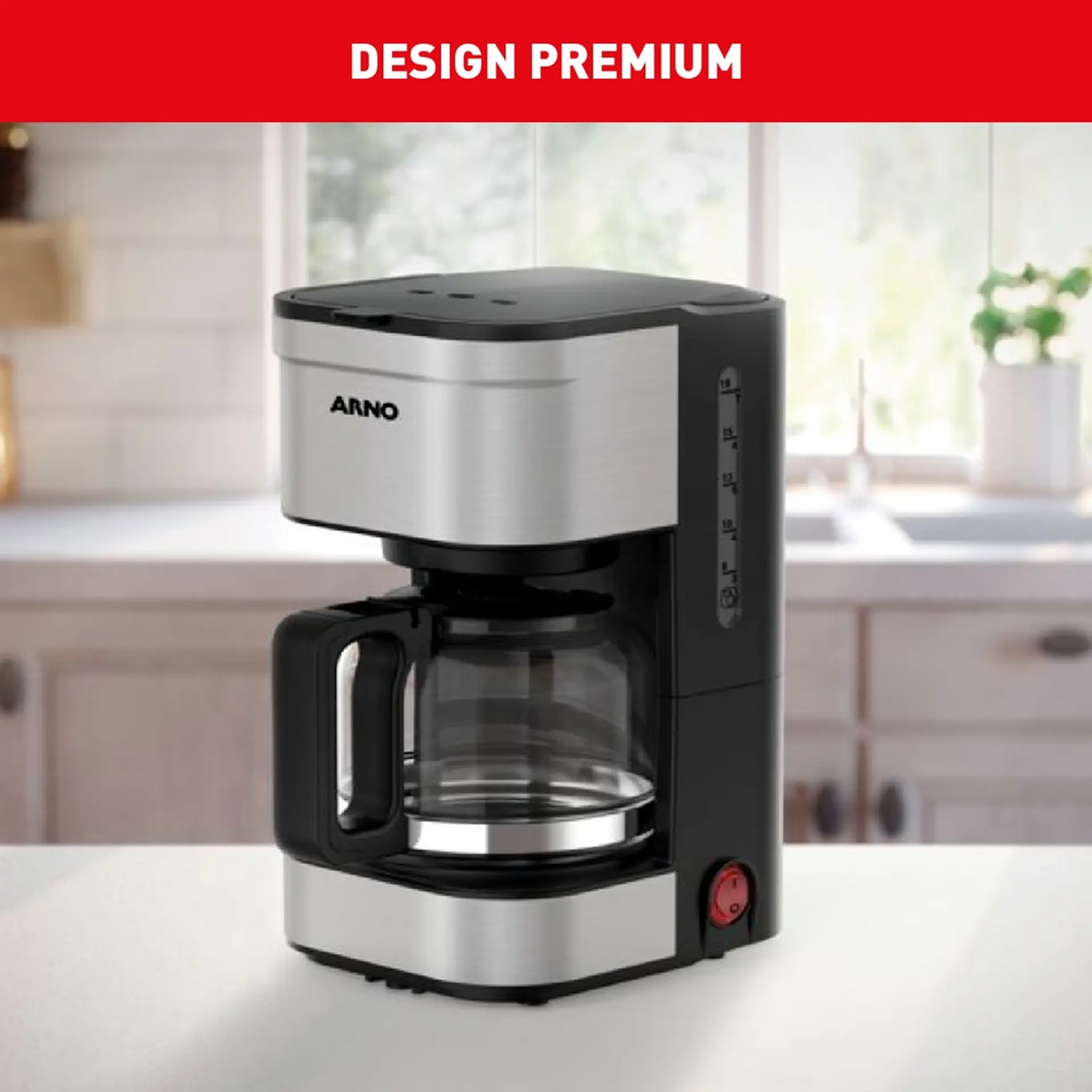 Cafeteira Elétrica Arno Filtro Preferita CFPF 18 Xícaras - Preto/Inox - 110 Volts