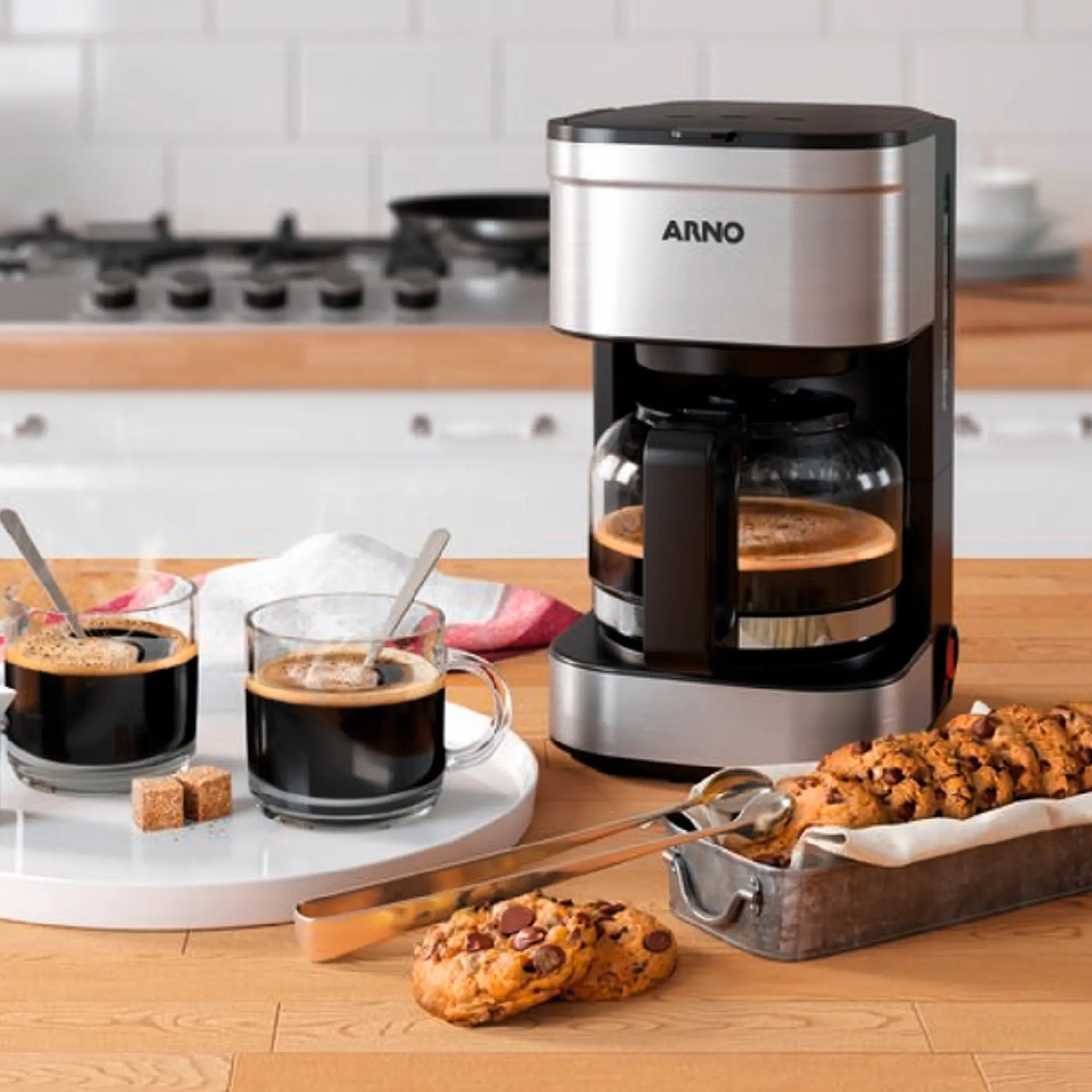 Cafeteira Elétrica Arno Filtro Preferita CFPF 18 Xícaras - Preto/Inox - 110 Volts