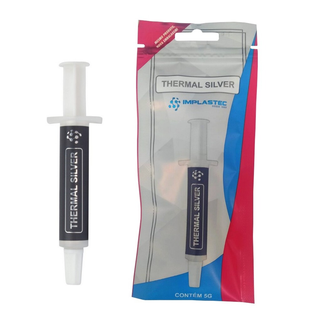 Pasta Térmica Thermal Silver 5 Gramas Seringa para Processador - Implastec - PATS0510CX