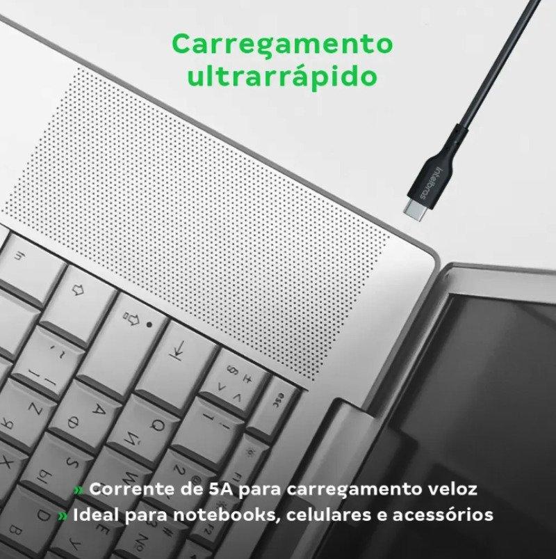 Cabo USB-C para USB-C 2m TPE Preto EUCC 20PP Intelbras