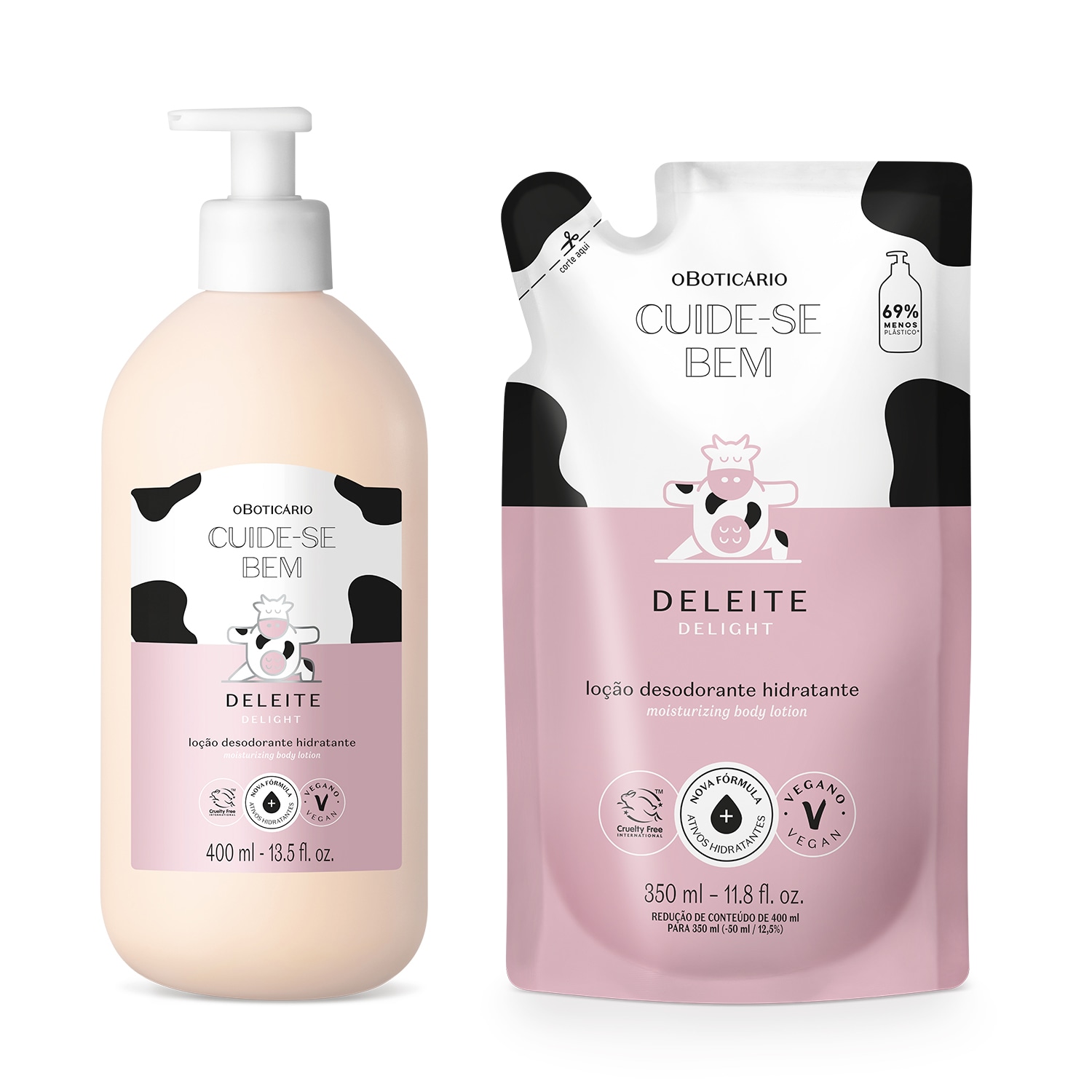 Combo Cuide-se Bem Deleite: Loção Corporal 400ml + Refil 350ml