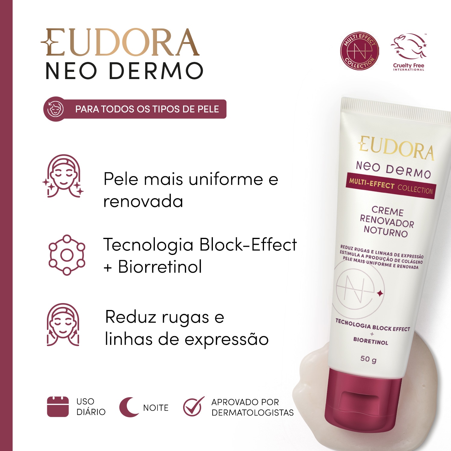 Creme Renovador Noturno Neo Dermo Multi-Effect Collection 50g