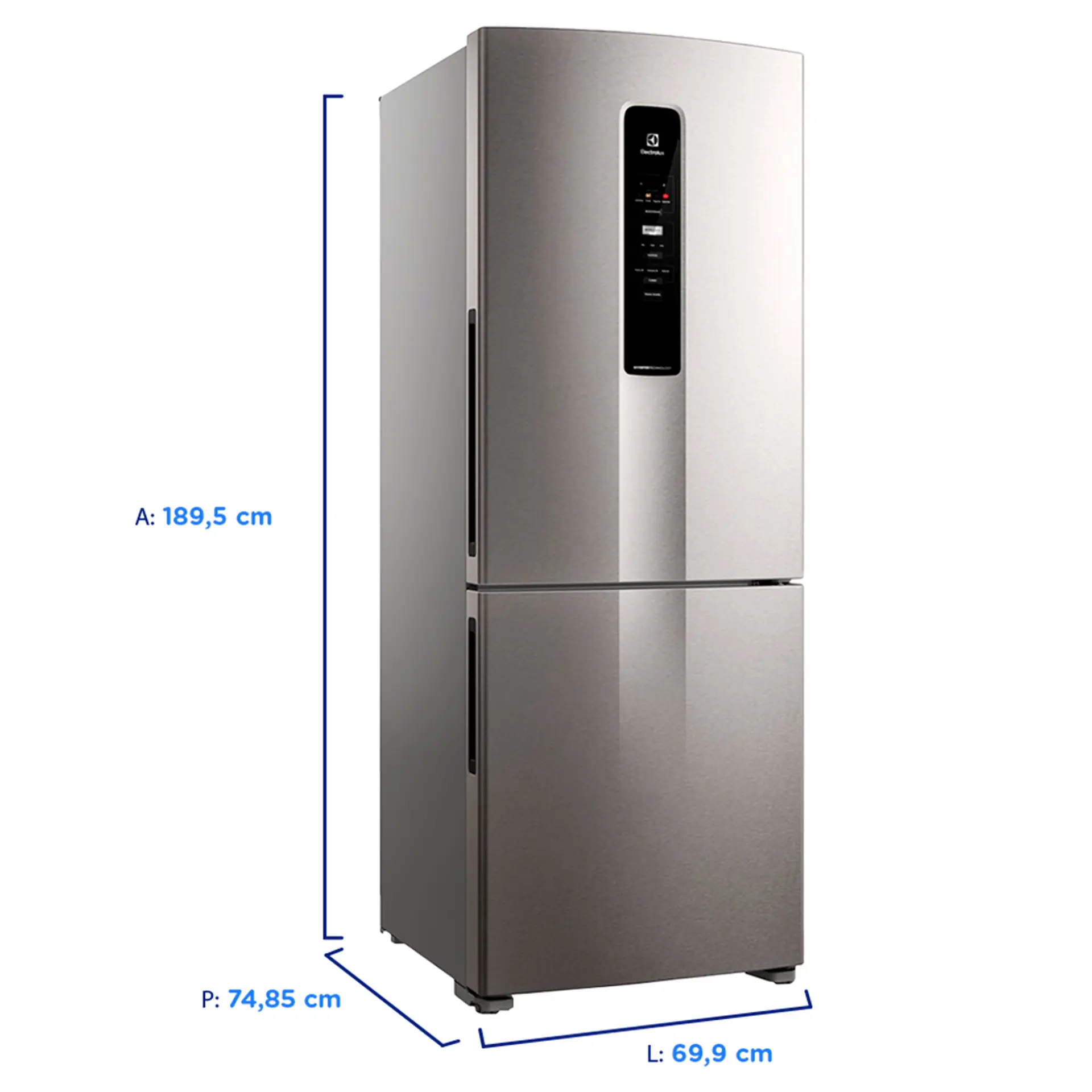 Geladeira Electrolux Frost Free 490L Efficient AutoSense Inverse IB7S - Inox - 110 Volts