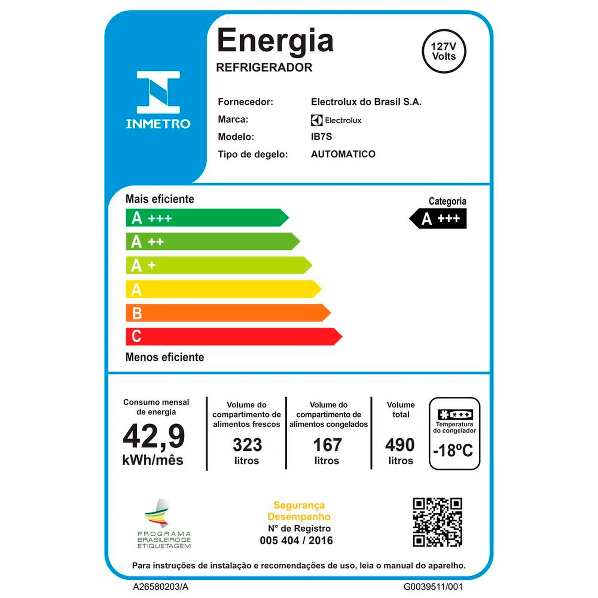 Geladeira Electrolux Frost Free 490L Efficient AutoSense Inverse IB7S - Inox - 110 Volts