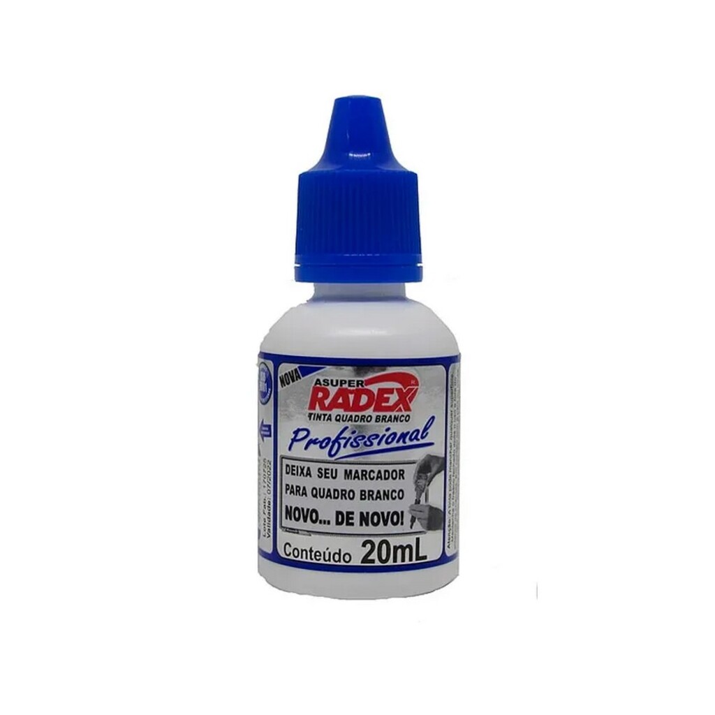 Tinta Marcador Para Quadro Branco 20ml Azul Radex - Caixa com 12 Unidades - 227