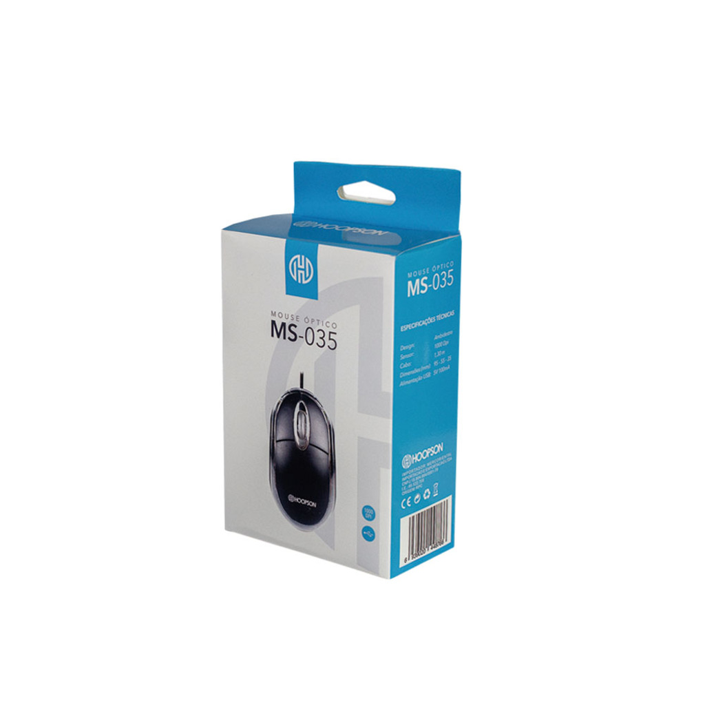 Mouse USB Hoopson MS-035P 1200 Dpi Preto