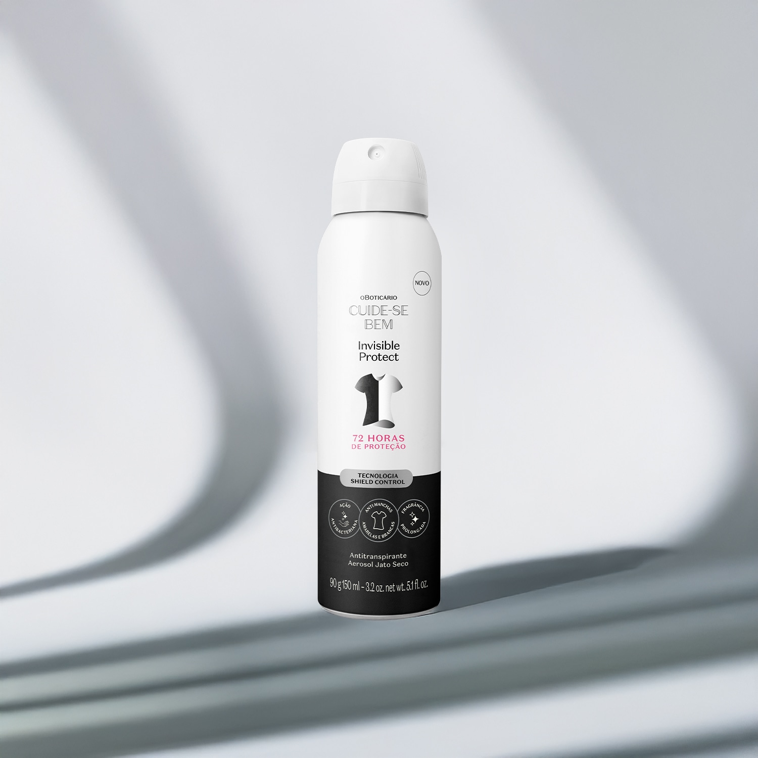 Antitranspirante Aerosol Jato Seco Cuide-se Bem Invisible Protect 90g/150ml