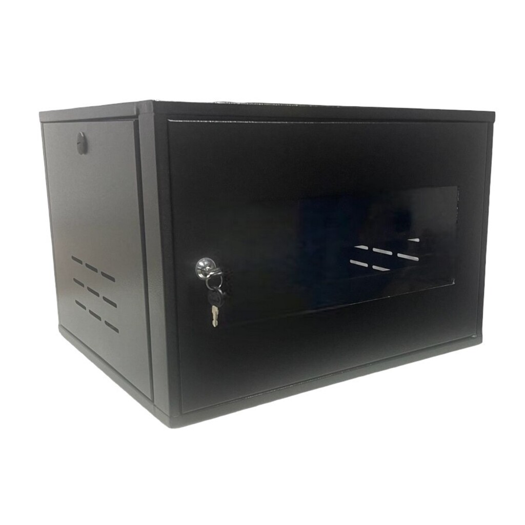 Mini-Rack Parede 7U x 370mm 19POL Preto  Fibra Metal - MR7370S