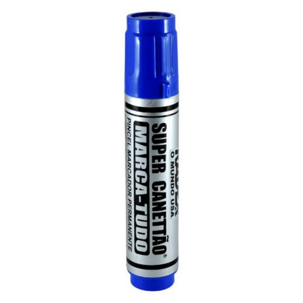 Caneta Marcador Permanente 18,0mm Azul Radex - Caixa com 6 Unidades - 2879