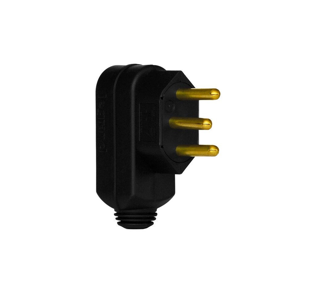 Plug Macho Legrand I Pial 3 Pinos Redondo 10 Amperes Preto - 615911 - Unitário