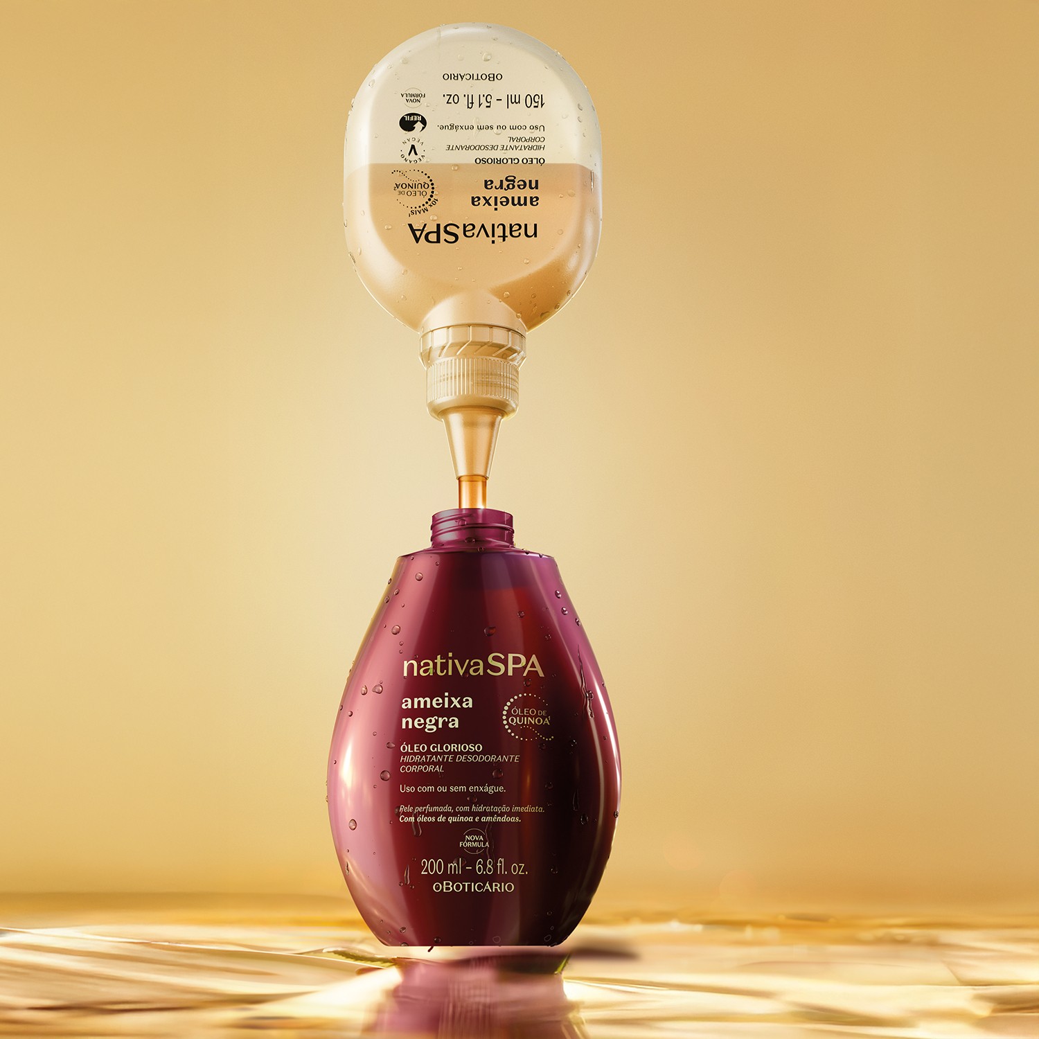 Refil Óleo Glorioso Hidratante Desodorante Corporal Nativa Spa Ameixa Negra 150ml