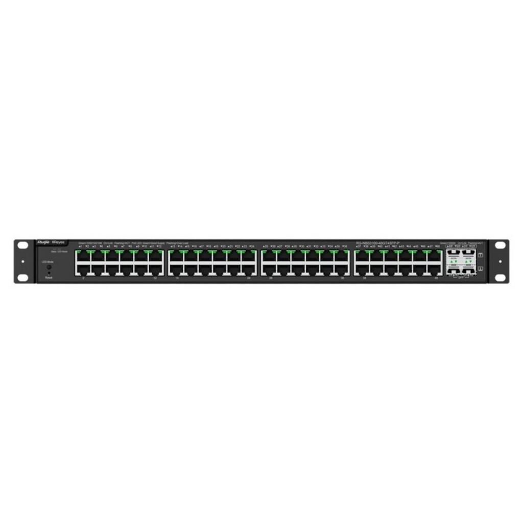 Switch PoE+ Gerenciável L2 Ruijie | Reyee RG-NBS3100-48GT4SFP-P 48 Portas Gigabit +4 SFP