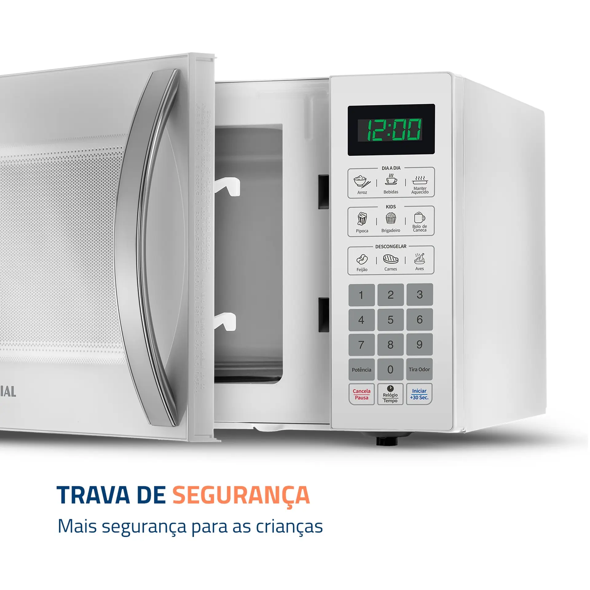 Micro-ondas de Bancada Mondial 34L 1400W Função Tira Odor MO0234 - Branco - 110 Volts