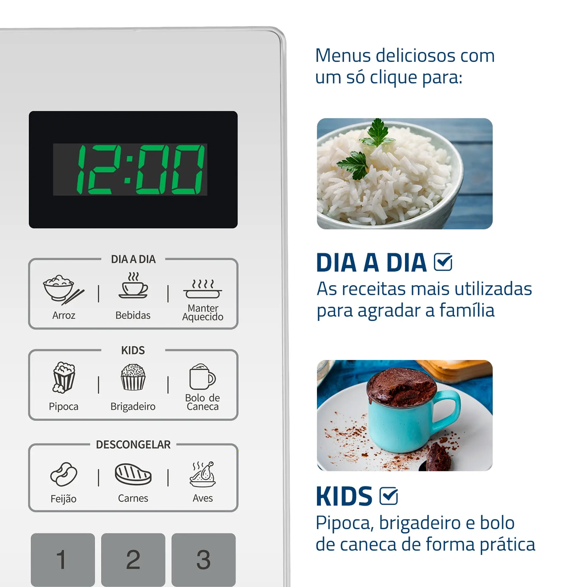 Micro-ondas de Bancada Mondial 34L 1400W Função Tira Odor MO0234 - Branco - 110 Volts