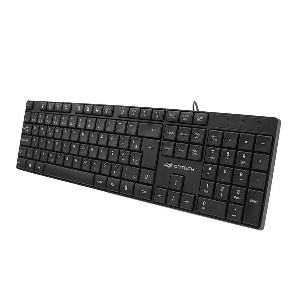 Teclado USB Multimídia Slim C3tech Preto - KB-M11BK