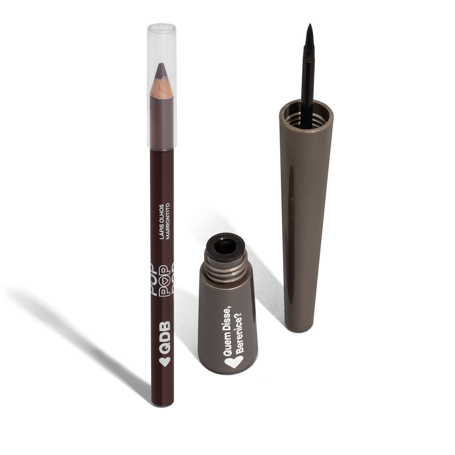 Combo Quem Disse, Berenice? :Delineador Líquido Pretolino 2,5ml + Lápis Olhos Marronlito 1,2g