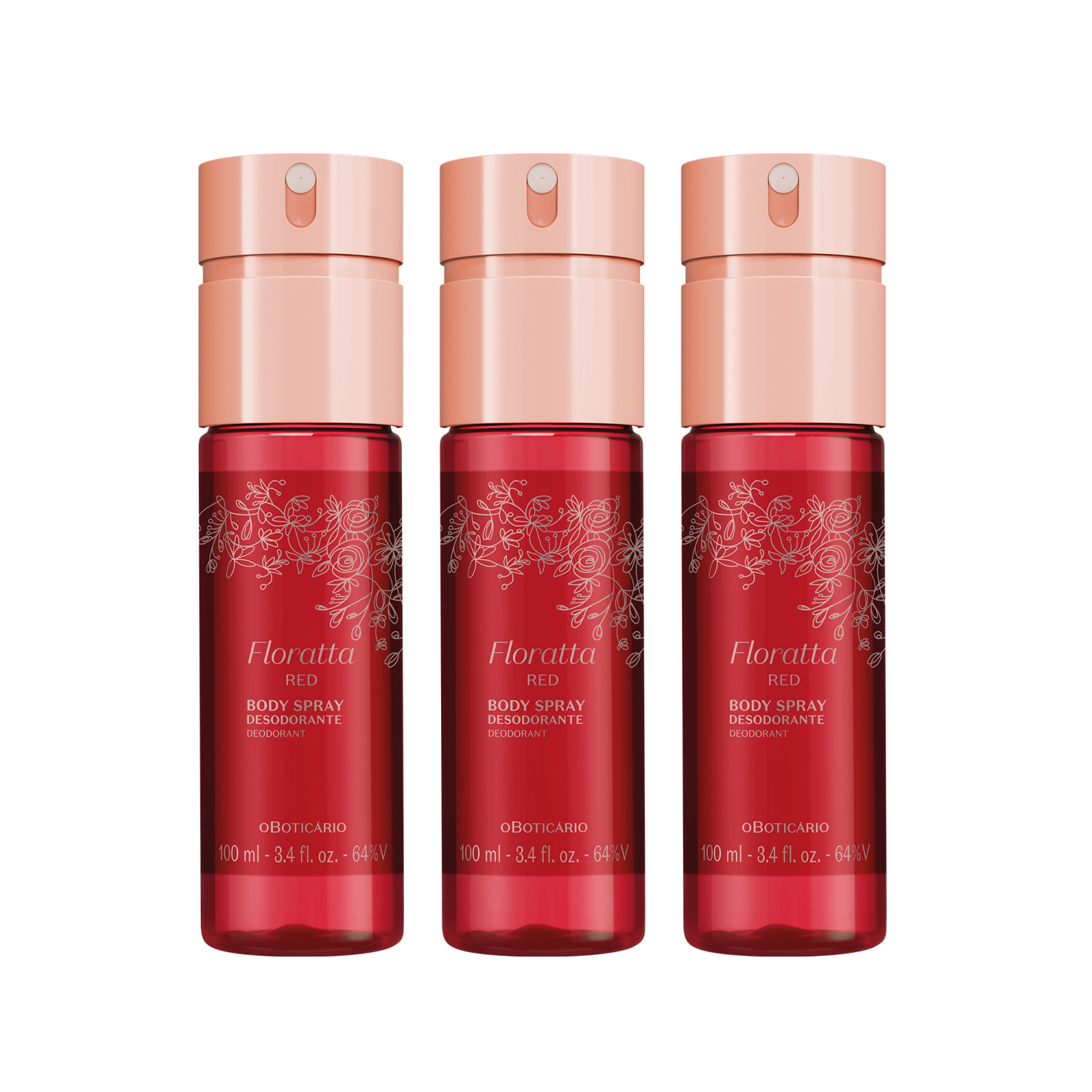 Combo o Boticário Body Spray Floratta (3 unidades)