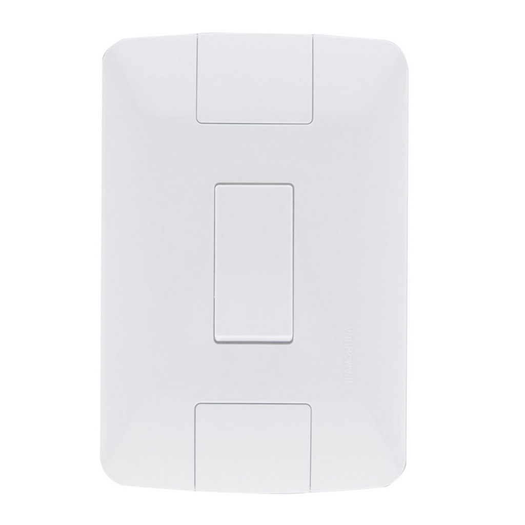 Interruptor 1 Simples 6A Tramontina Aria 57241/001 com Espelho 4x2 Branco - 133297