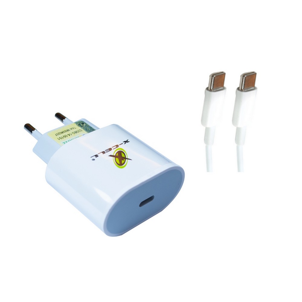 Carregador Celular Parede 1 Porta Type-C 5A 30W Ultra Rápido Bivolt Branco Cabo Type-C X-Cell XCUR28