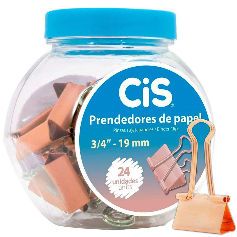 Prendedor de Papel CIS 19mm Metálico Rose