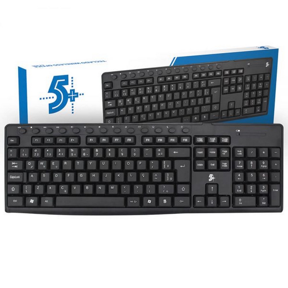 Teclado Multimidia Sem Fio 5+ Preto 0150081