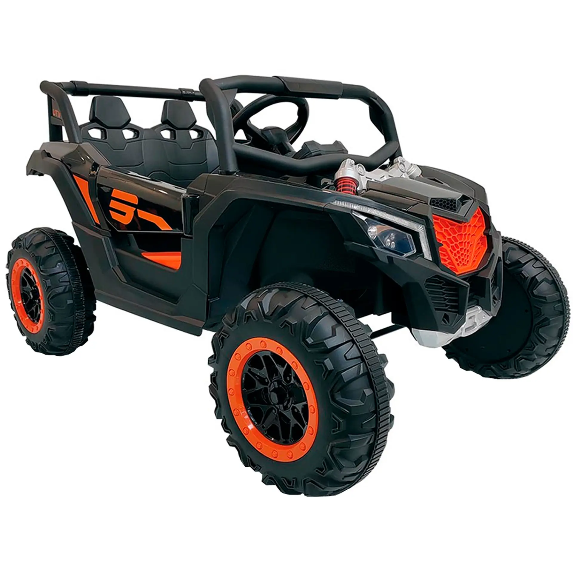 Quadriciclo Elétrico Infantil com Farol e Controle Remoto Bandeirante - Preto - 12 Volts