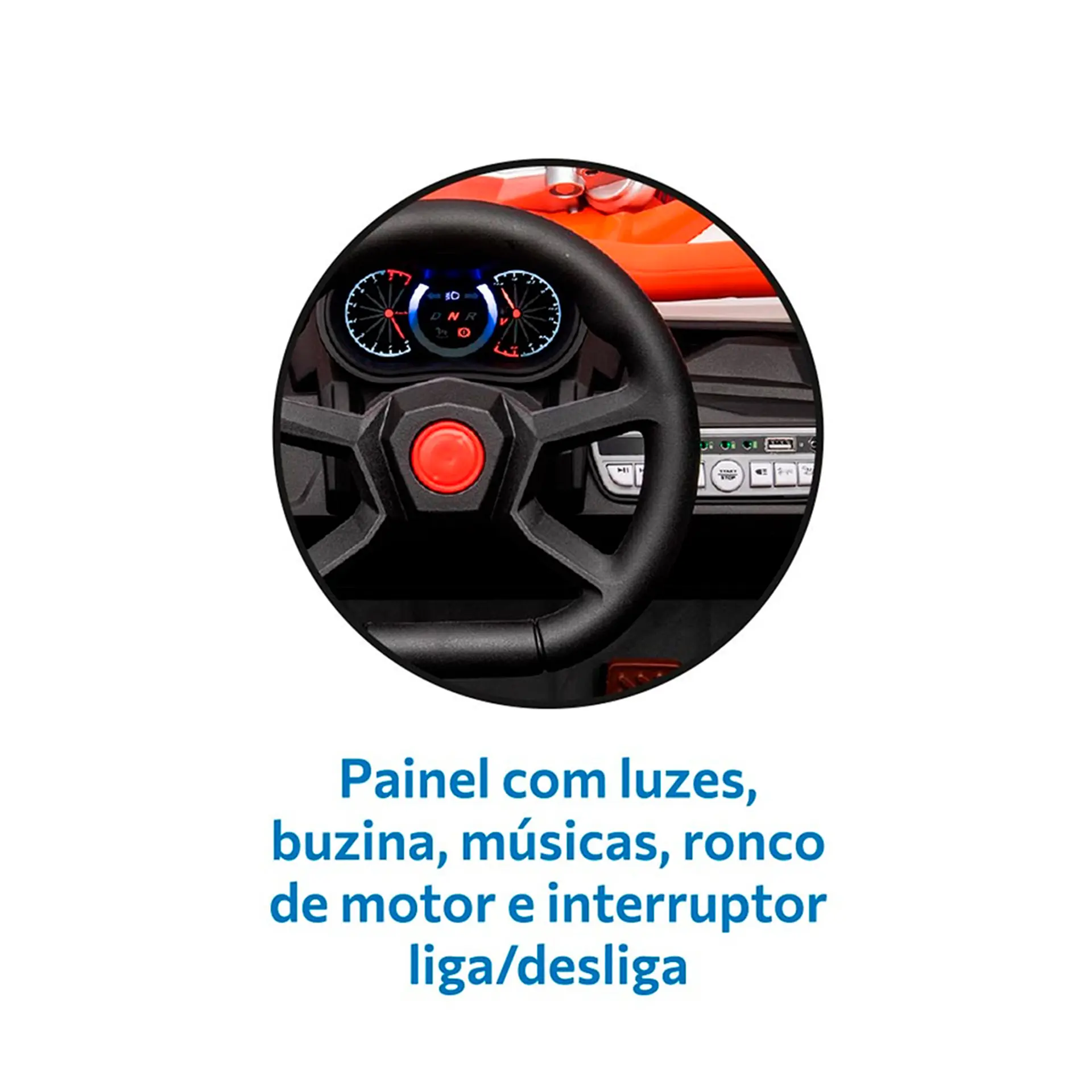 Quadriciclo Elétrico Infantil com Farol e Controle Remoto Bandeirante - Preto - 12 Volts