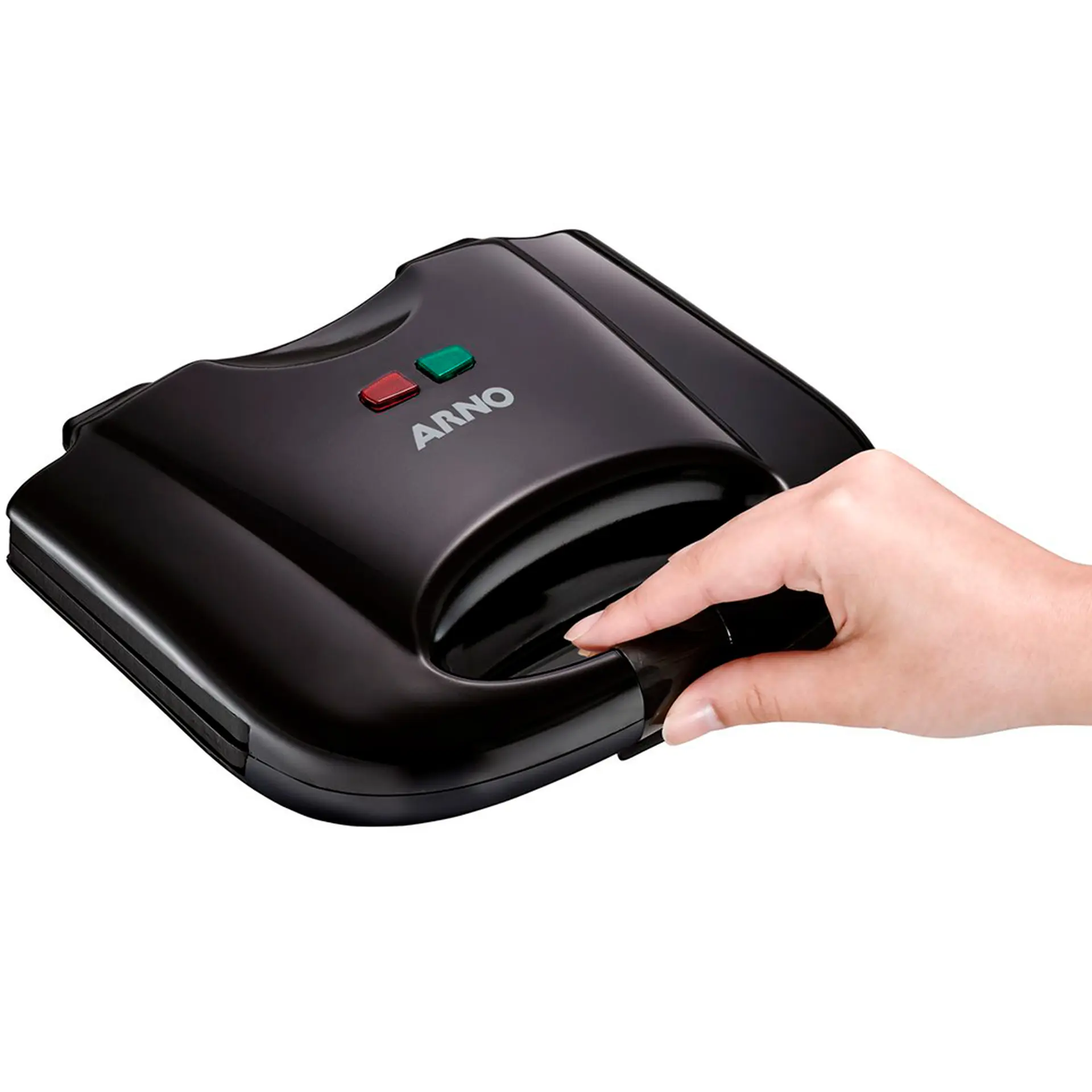 Grill Sanduicheira Arno Compacta SACB 700W Antiaderente Duplo Aquecimento - Preto - 110 Volts