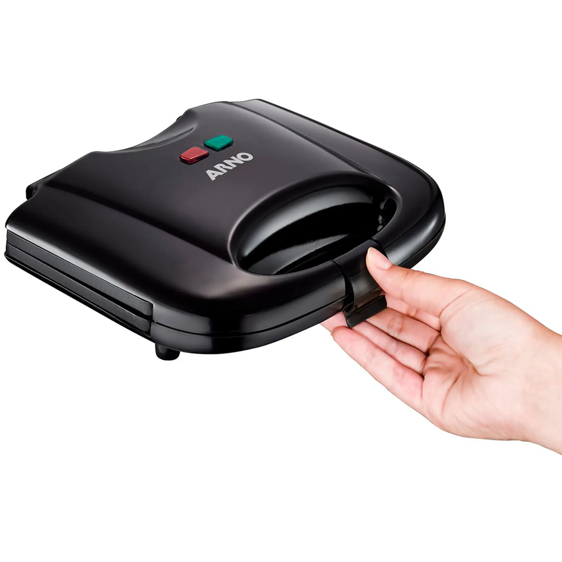 Grill Sanduicheira Arno Compacta SACB 700W Antiaderente Duplo Aquecimento - Preto - 110 Volts