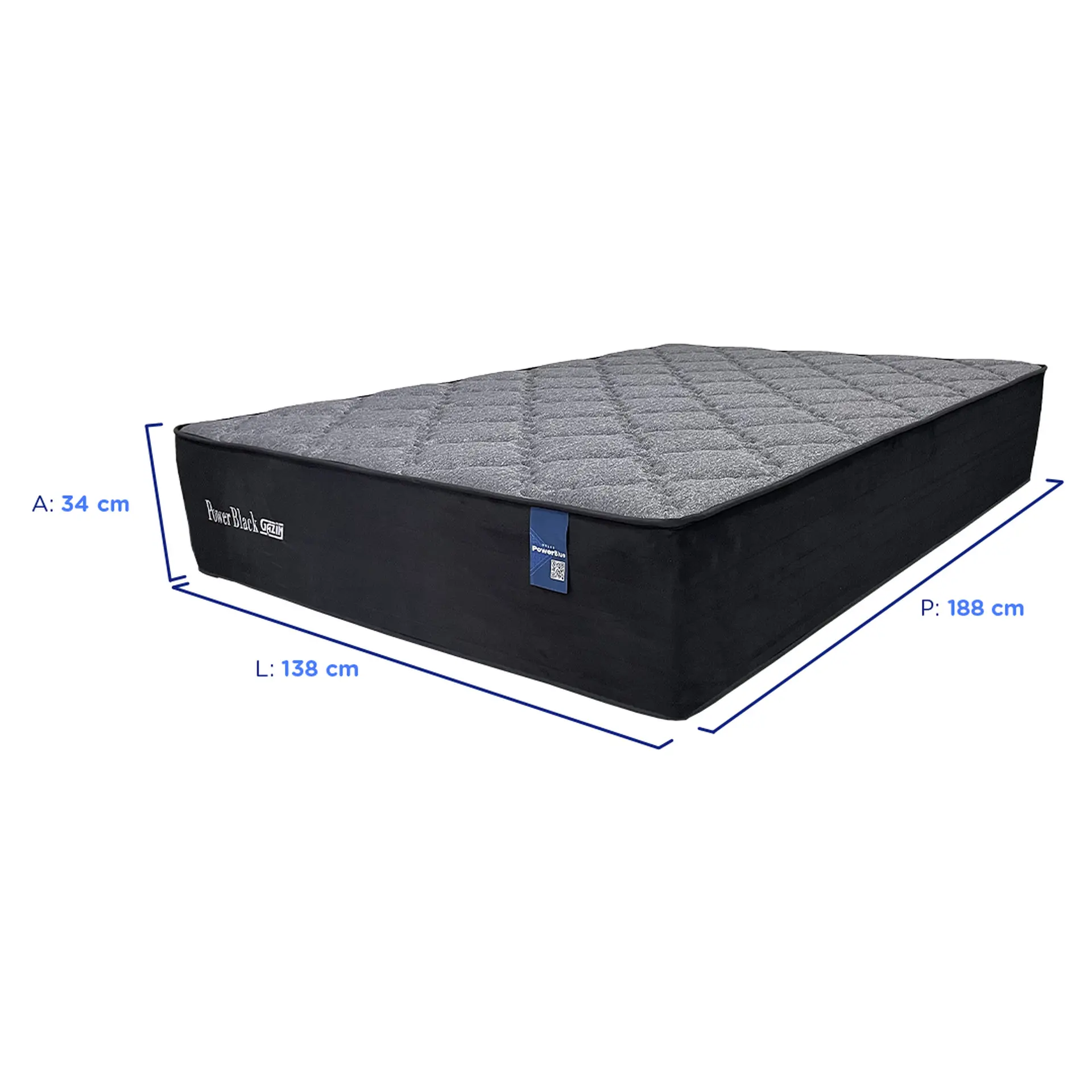 Colchão Cama Box Gazin Molas PowerBlue Casal Power Black 138x188 - Preto