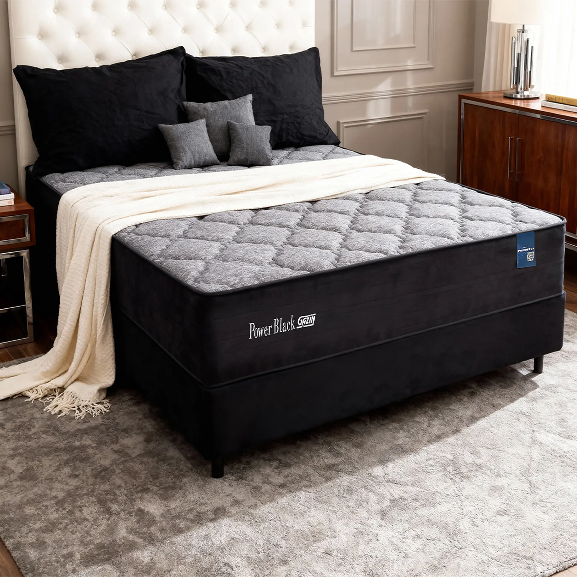 Colchão Cama Box Gazin Molas PowerBlue Casal Power Black 138x188 - Preto