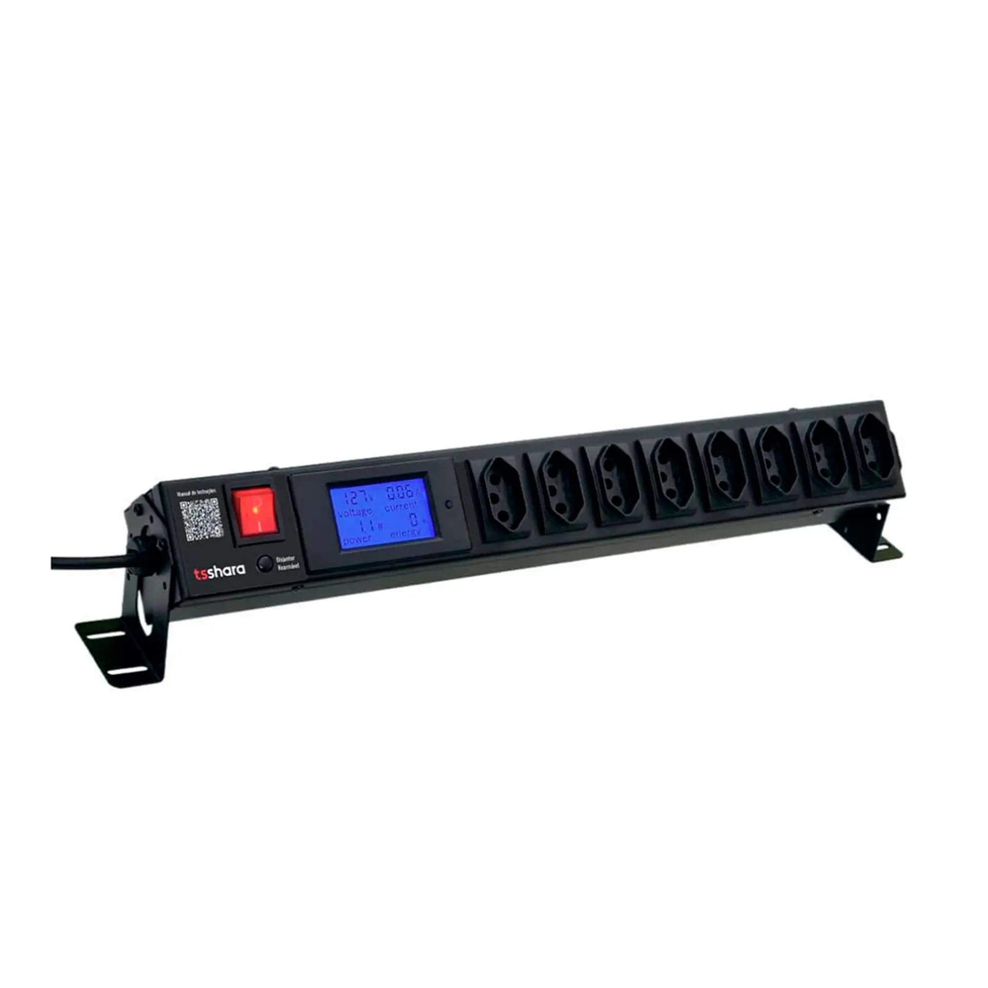 Filtro de linha + Protetor Smart TS Shara 8 Tomadas 10A - Preto - Bivolt