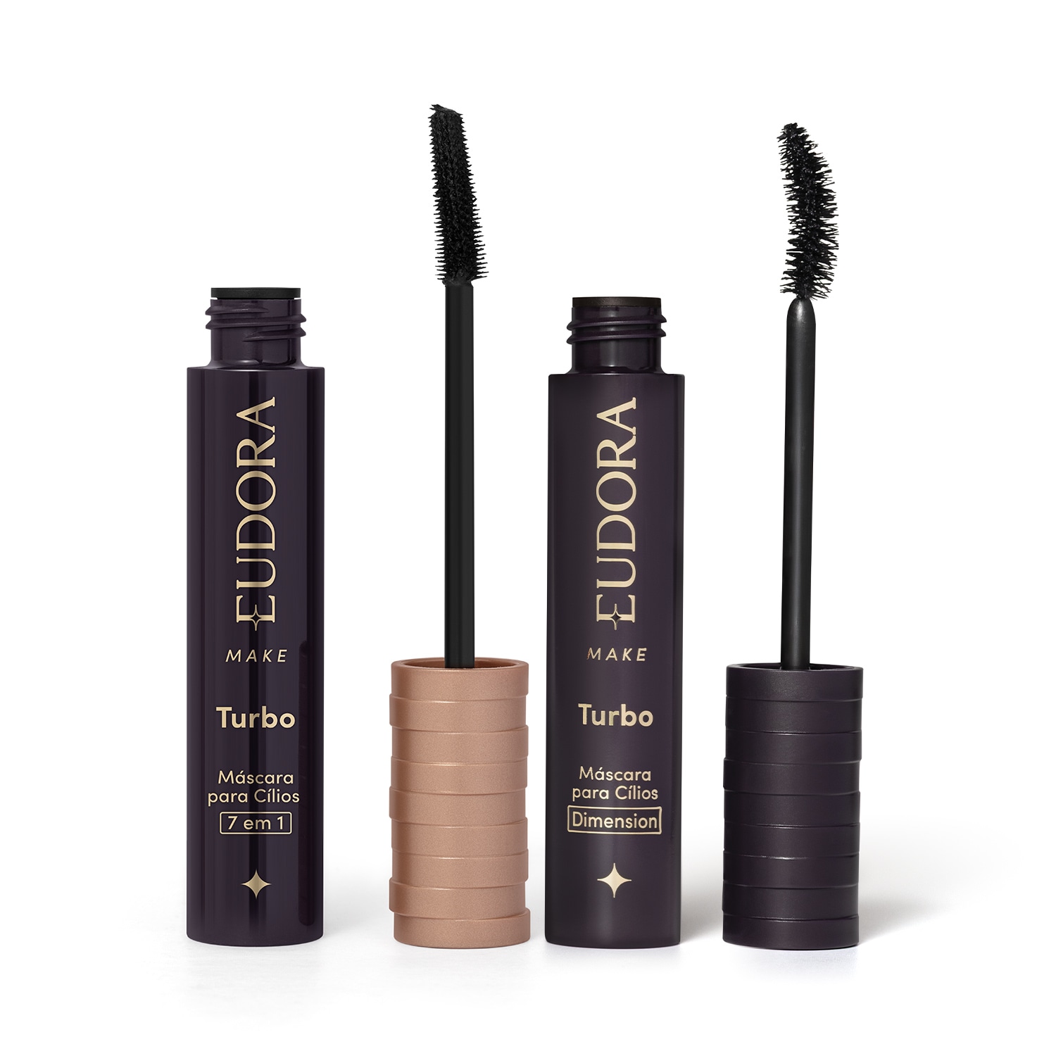 Combo Máscara de Cílios Soul Turbo 5g + Máscara de Cílios Eudora Make Turbo Dimension 10g