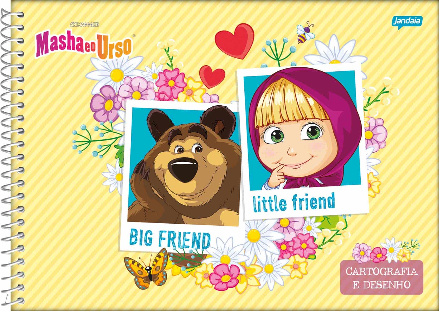 Caderno Cartografia Jandaia Masha e o Urso 80 Folhas Sortido